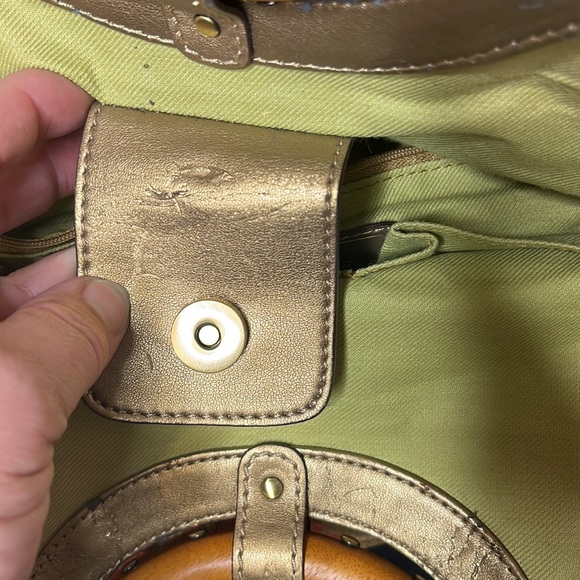 Fossil Handbag Hawaiian Print W/Wooden Handles - Picture 9 of 13